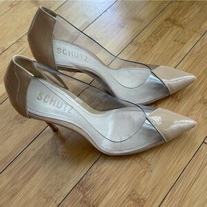 Schutz Cendi Clear Nude Pumps Size 5